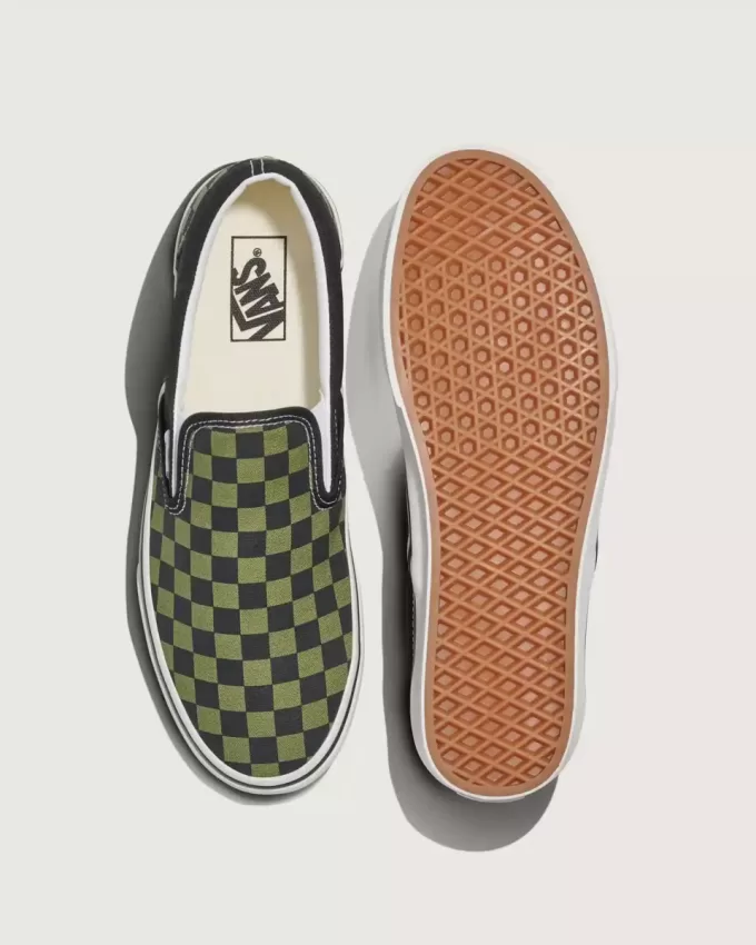Zapato clásico sin cordones con diseño de cuadros