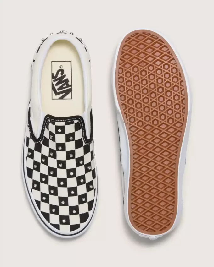 Zapato clásico sin cordones con diseño de cuadros