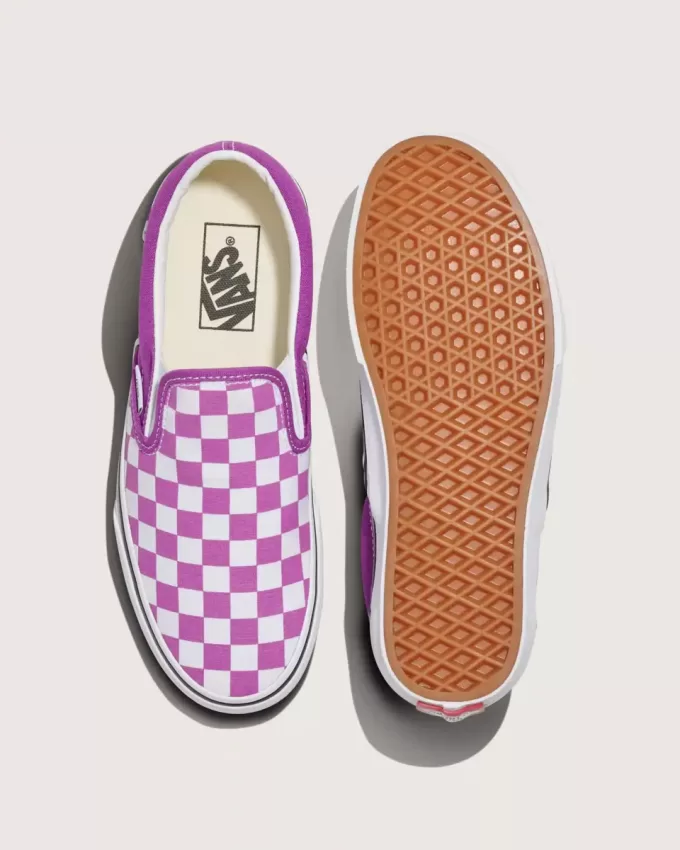 Zapato clásico sin cordones con diseño de cuadros