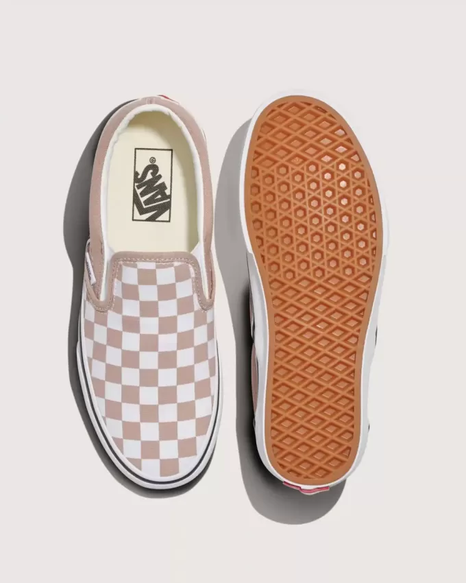 Zapato clásico sin cordones con diseño de cuadros