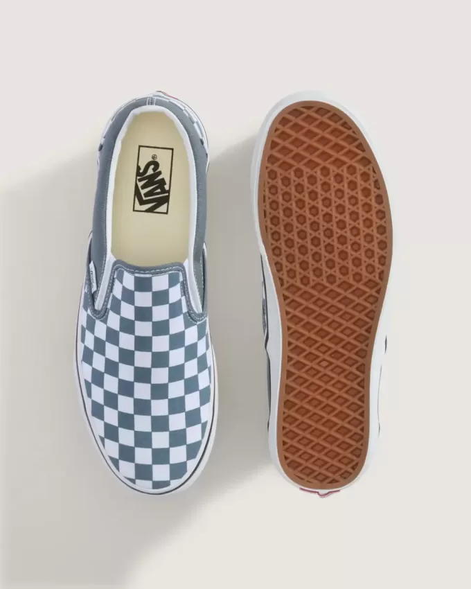 Zapato clásico sin cordones con diseño de cuadros