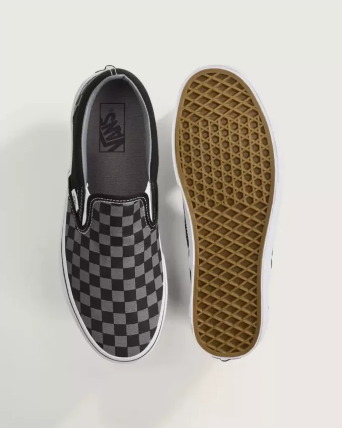 Zapato clásico sin cordones con diseño de cuadros