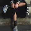Zapato clásico sin cordones con diseño de cuadros
