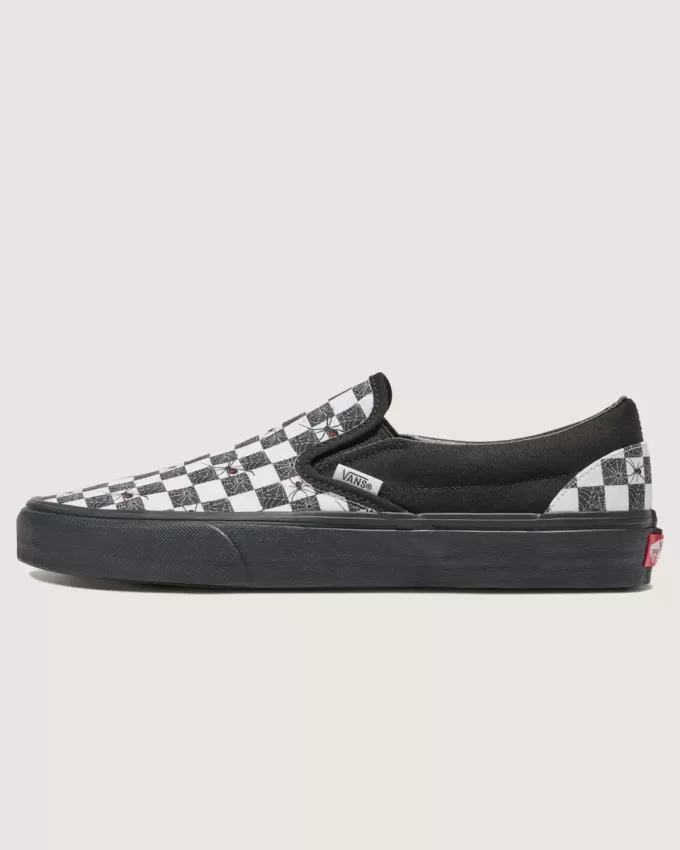Zapato clásico sin cordones con diseño de cuadros de Halloween Customs