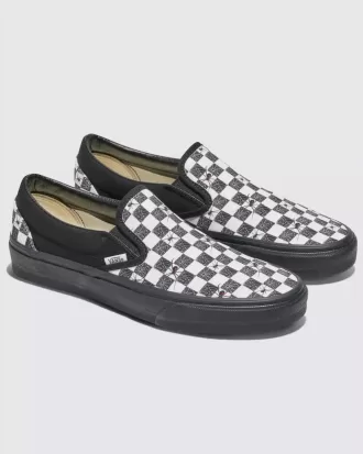 Zapato clásico sin cordones con diseño de cuadros de Halloween Customs