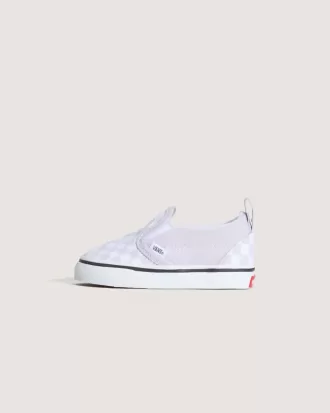 Zapato clásico sin cordones con diseño de cuadros en V para niños pequeños
