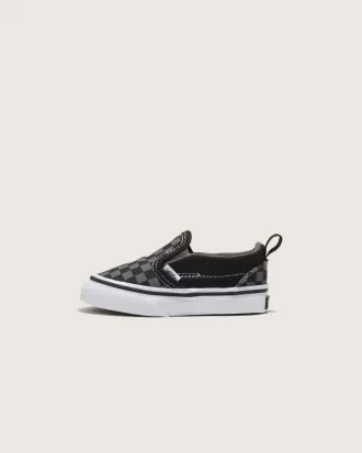 Zapato clásico sin cordones con diseño de cuadros en V para niños pequeños