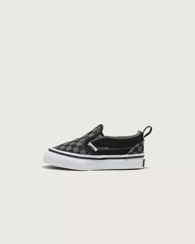 Zapato clásico sin cordones con diseño de cuadros en V para niños pequeños