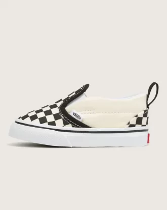 Zapato clásico sin cordones con diseño de cuadros en V para niños pequeños
