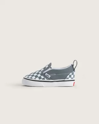 Zapato clásico sin cordones con diseño de cuadros en V para niños pequeños