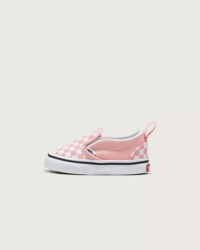 Zapato clásico sin cordones con diseño de cuadros en V para niños pequeños
