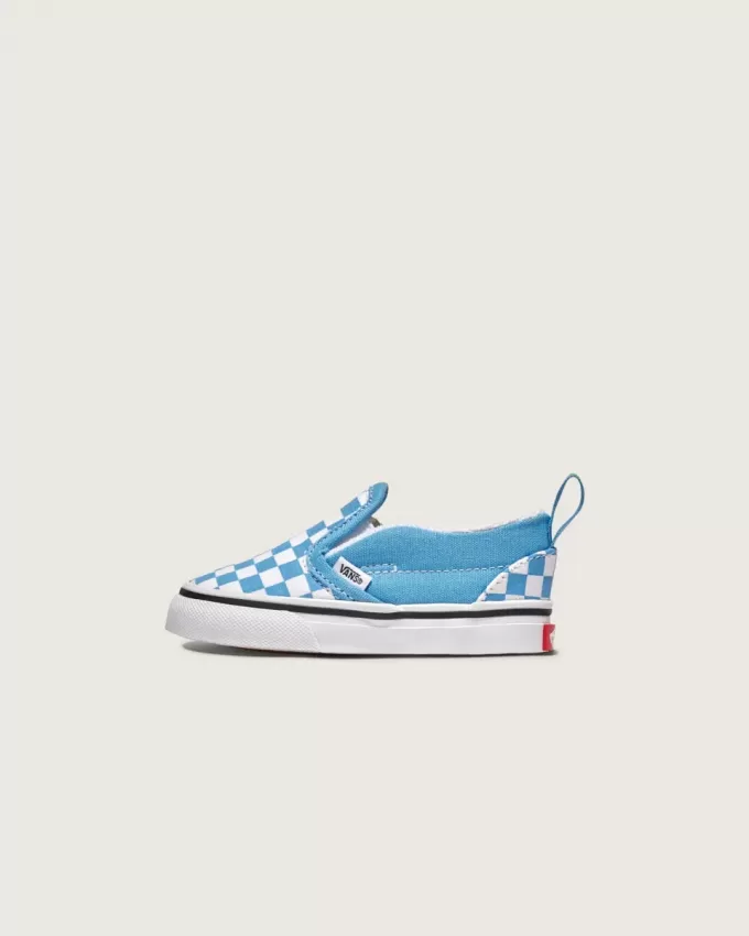 Zapato clásico sin cordones con diseño de cuadros en V para niños pequeños