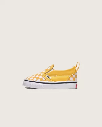 Zapato clásico sin cordones con diseño de cuadros en V para niños pequeños