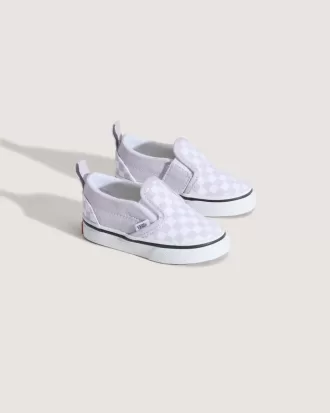Zapato clásico sin cordones con diseño de cuadros en V para niños pequeños