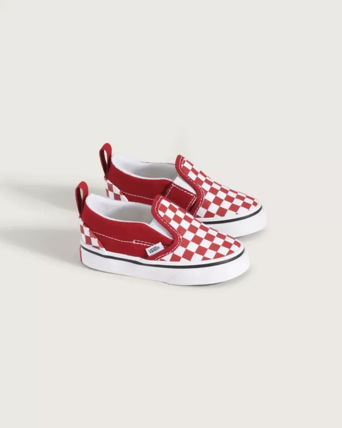 Zapato clásico sin cordones con diseño de cuadros en V para niños pequeños
