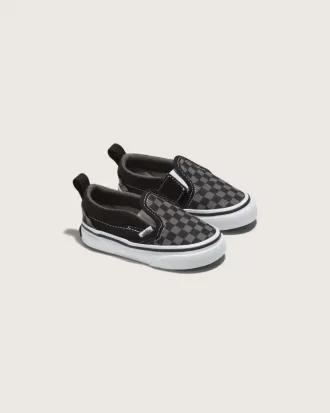Zapato clásico sin cordones con diseño de cuadros en V para niños pequeños