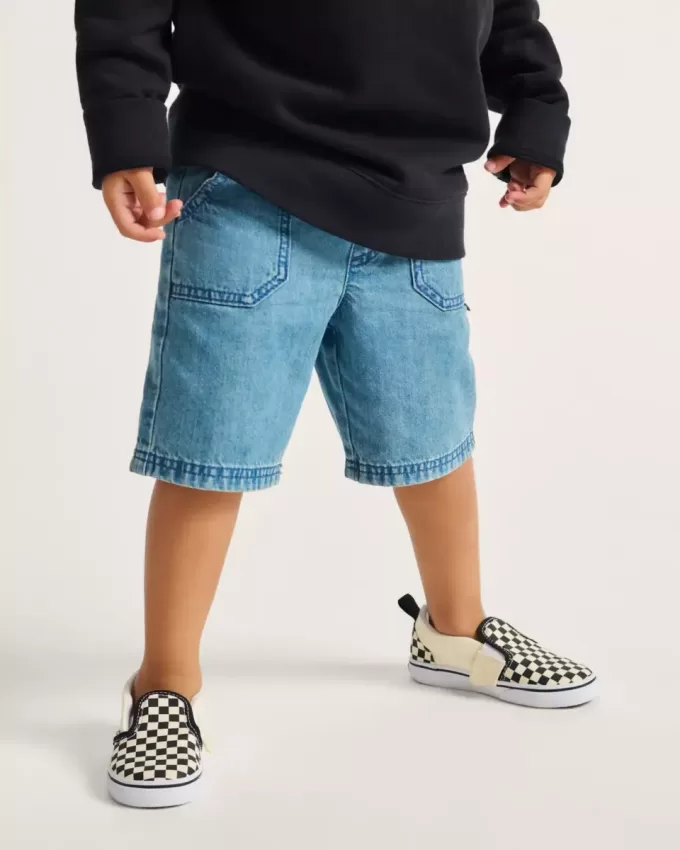 Zapato clásico sin cordones con diseño de cuadros en V para niños pequeños