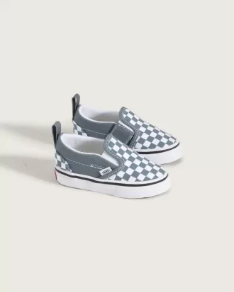Zapato clásico sin cordones con diseño de cuadros en V para niños pequeños