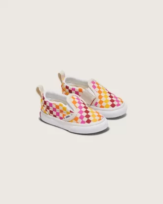 Zapato clásico sin cordones con diseño de cuadros en V para niños pequeños