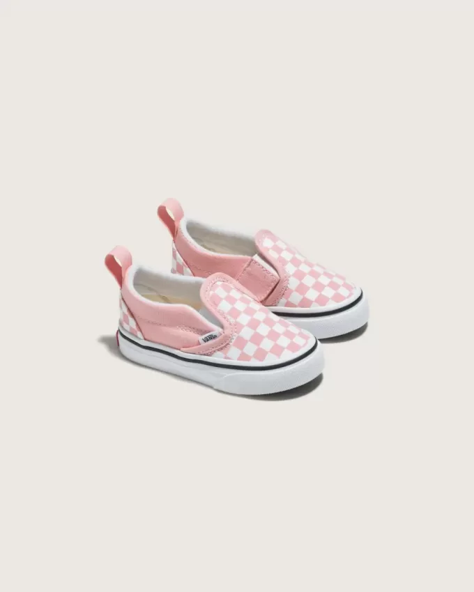 Zapato clásico sin cordones con diseño de cuadros en V para niños pequeños