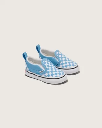 Zapato clásico sin cordones con diseño de cuadros en V para niños pequeños