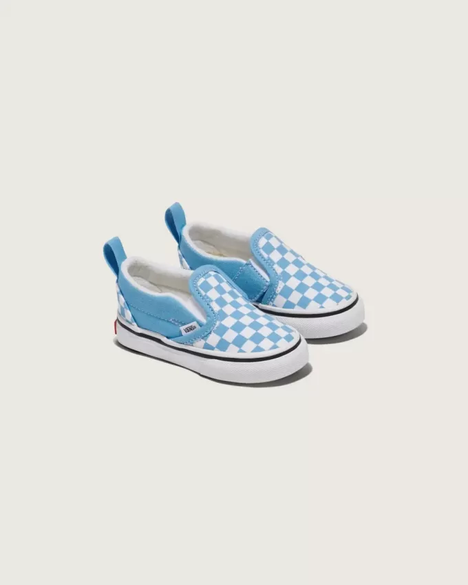 Zapato clásico sin cordones con diseño de cuadros en V para niños pequeños