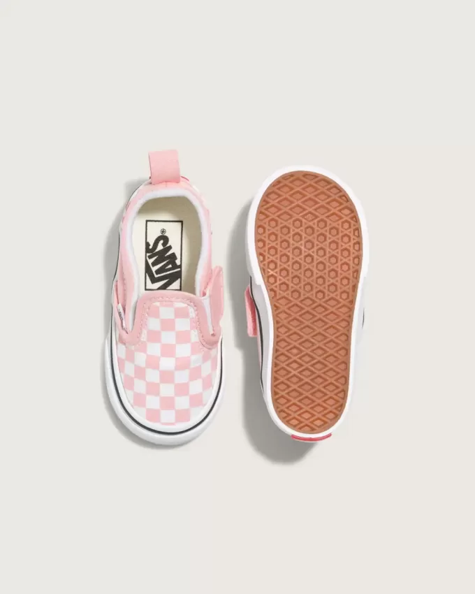 Zapato clásico sin cordones con diseño de cuadros en V para niños pequeños