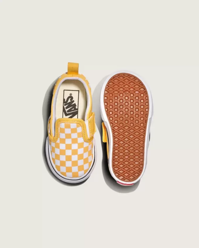 Zapato clásico sin cordones con diseño de cuadros en V para niños pequeños