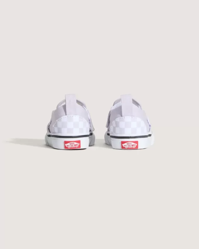 Zapato clásico sin cordones con diseño de cuadros en V para niños pequeños