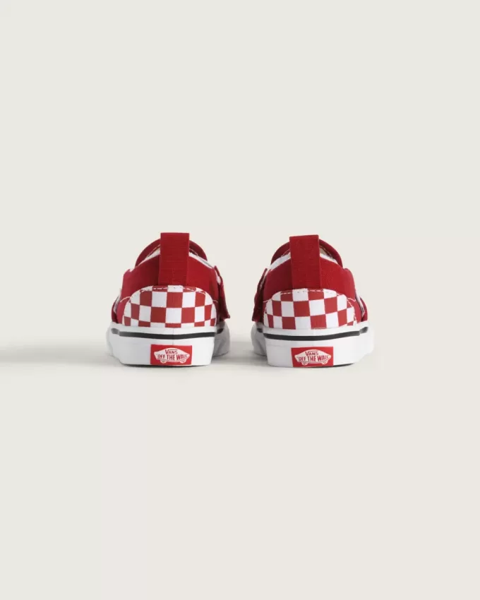 Zapato clásico sin cordones con diseño de cuadros en V para niños pequeños