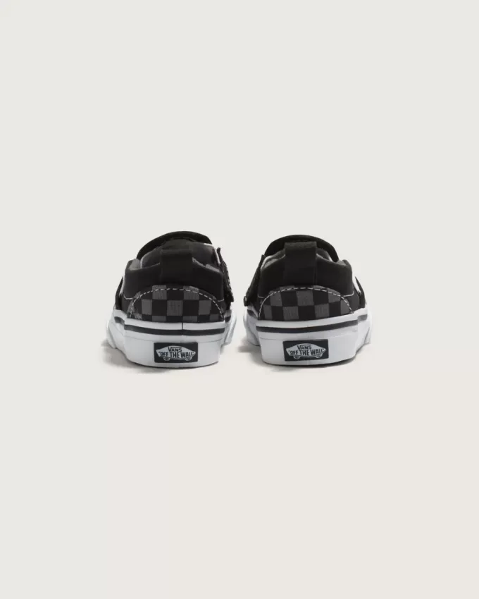 Zapato clásico sin cordones con diseño de cuadros en V para niños pequeños