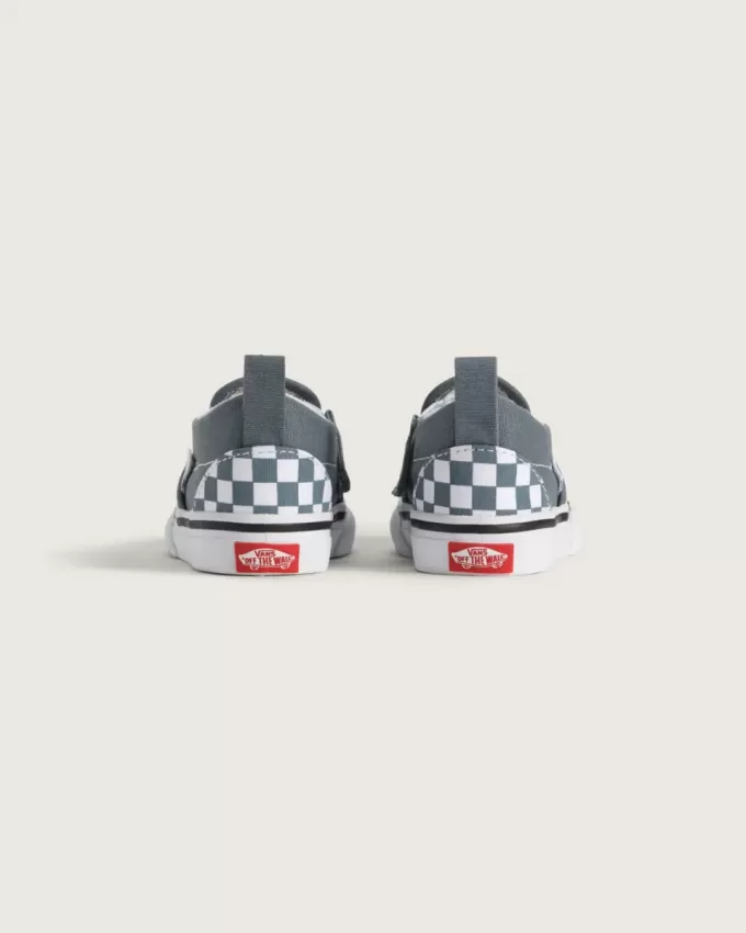 Zapato clásico sin cordones con diseño de cuadros en V para niños pequeños