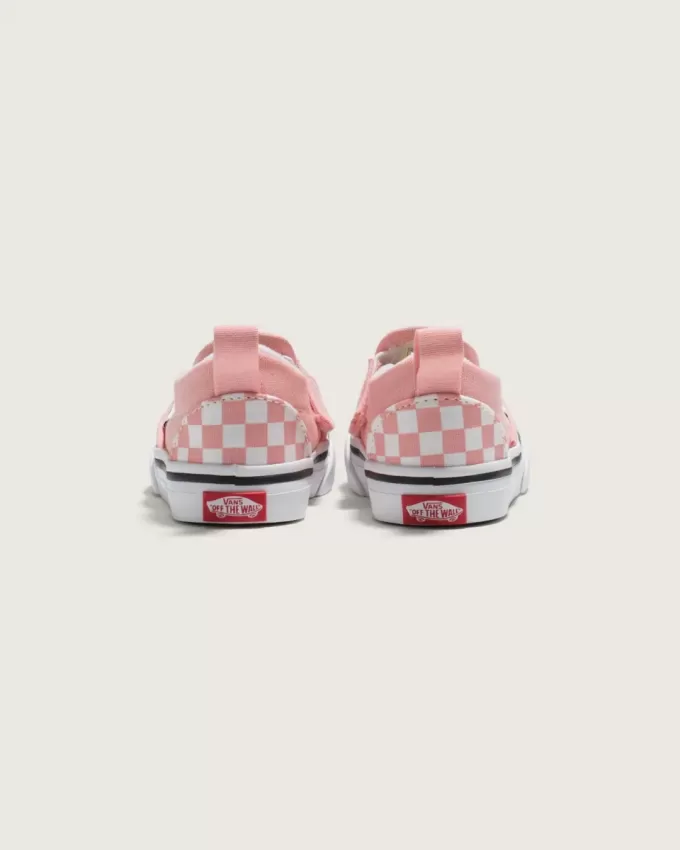Zapato clásico sin cordones con diseño de cuadros en V para niños pequeños