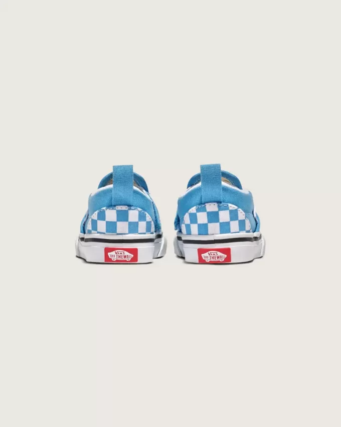 Zapato clásico sin cordones con diseño de cuadros en V para niños pequeños