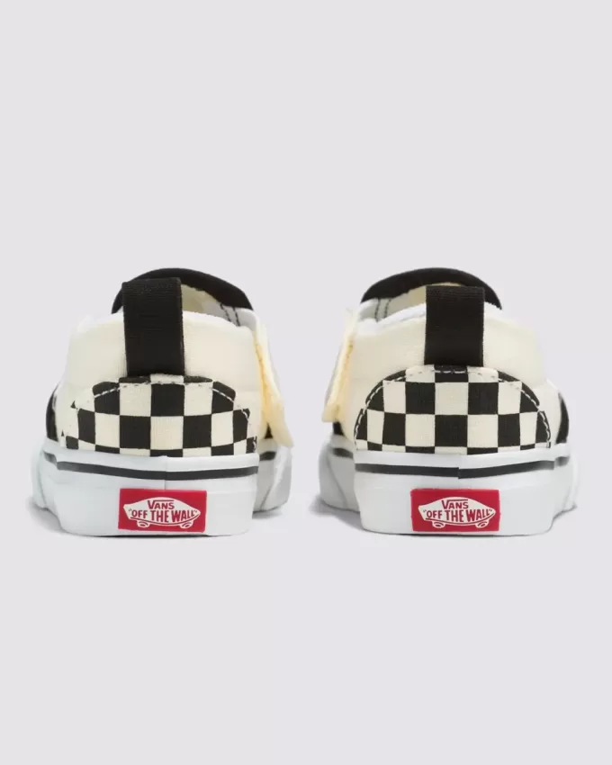 Zapato clásico sin cordones con diseño de cuadros en V para niños pequeños