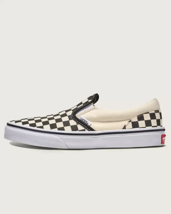 Zapato clásico sin cordones con diseño de cuadros para niños grandes