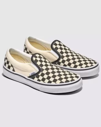 Zapato clásico sin cordones con diseño de cuadros para niños grandes