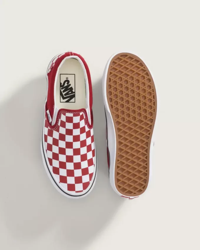 Zapato clásico sin cordones con diseño de cuadros para niños grandes