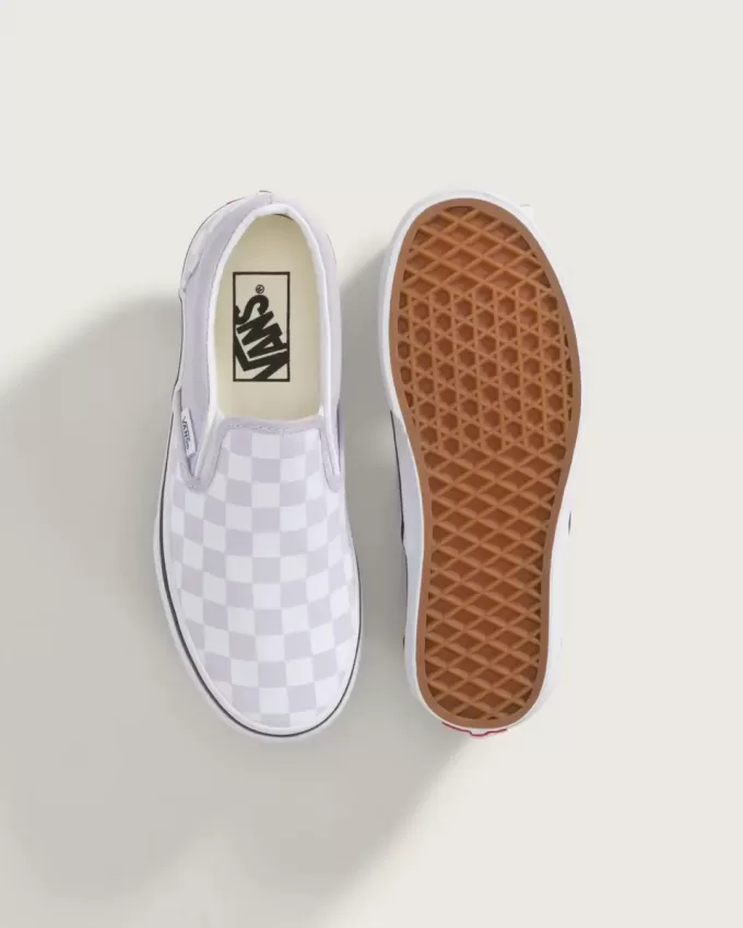 Zapato clásico sin cordones con diseño de cuadros para niños grandes