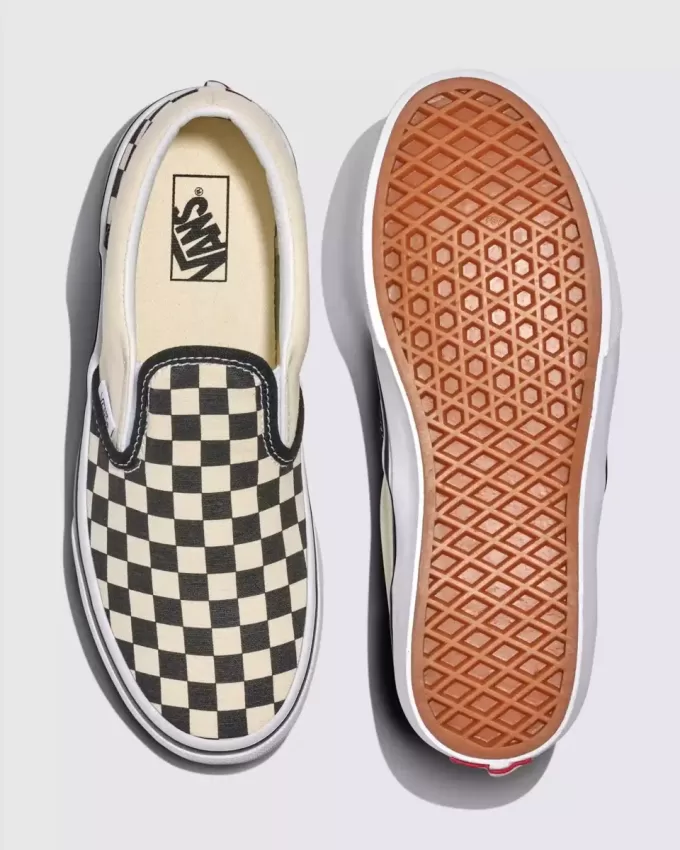 Zapato clásico sin cordones con diseño de cuadros para niños grandes