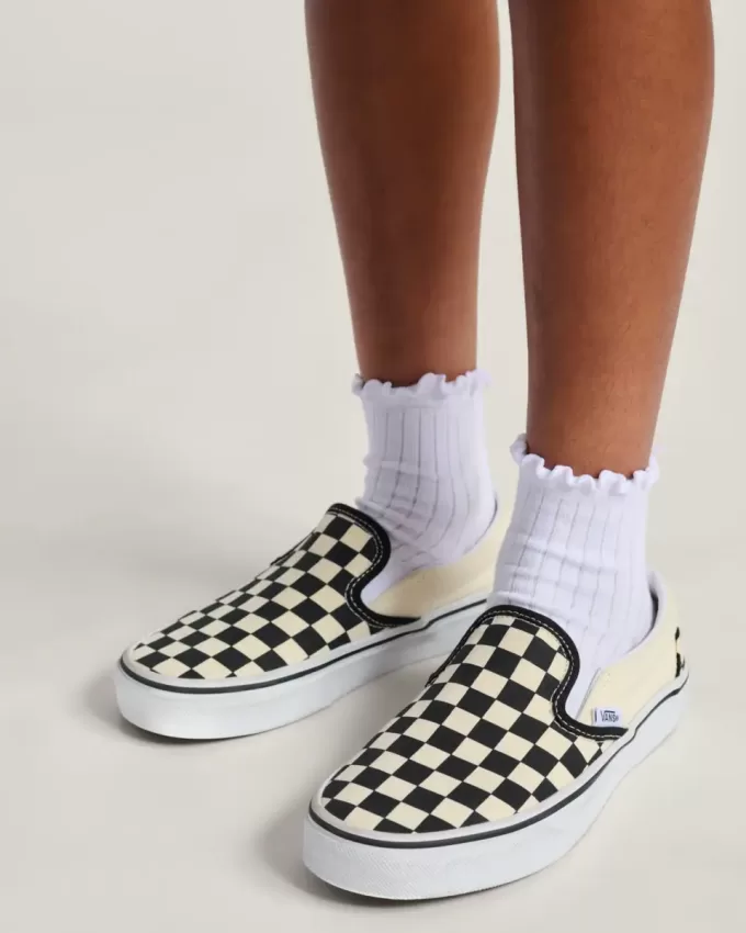 Zapato clásico sin cordones con diseño de cuadros para niños grandes