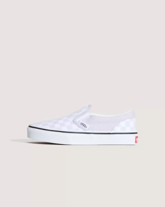Zapato clásico sin cordones con diseño de cuadros para niños pequeños