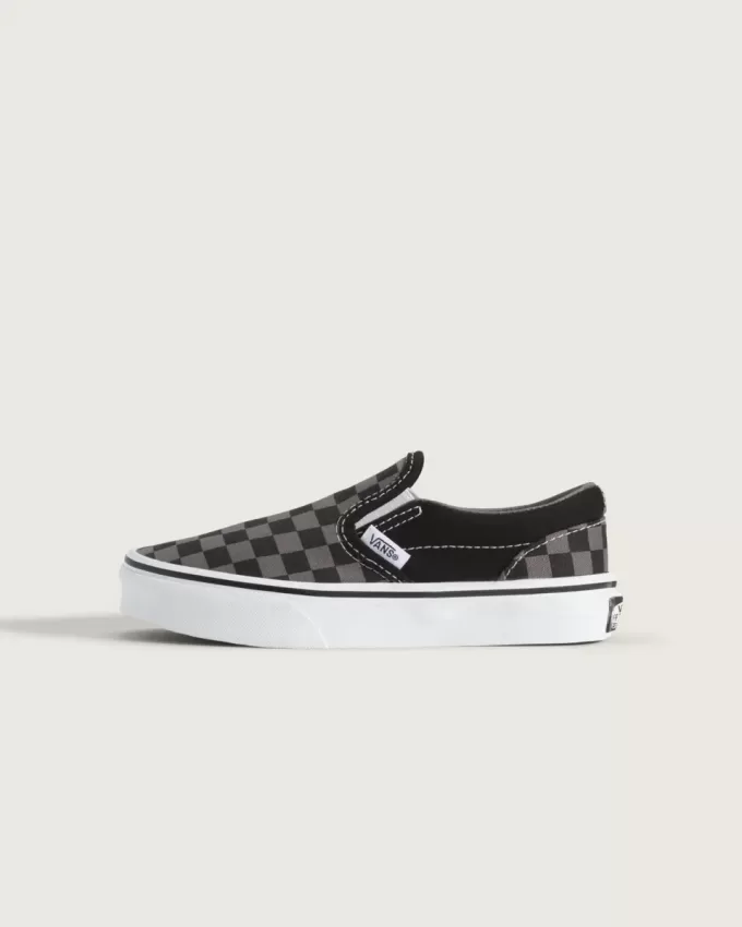 Zapato clásico sin cordones con diseño de cuadros para niños pequeños