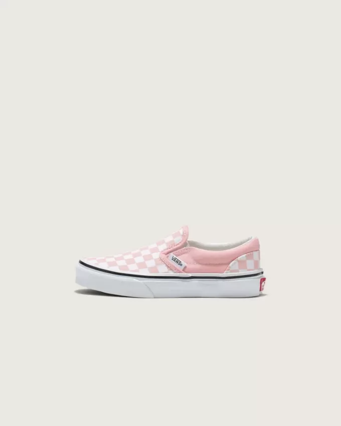 Zapato clásico sin cordones con diseño de cuadros para niños pequeños