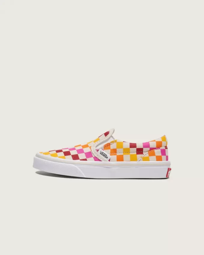 Zapato clásico sin cordones con diseño de cuadros para niños pequeños