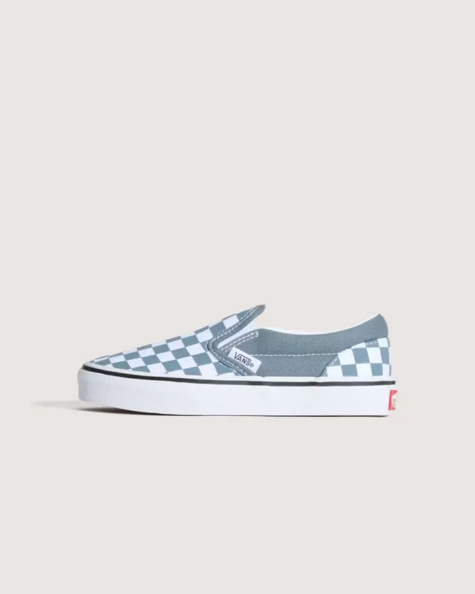 Zapato clásico sin cordones con diseño de cuadros para niños pequeños