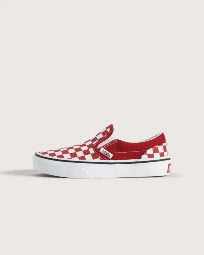 Zapato clásico sin cordones con diseño de cuadros para niños pequeños