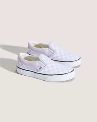 Zapato clásico sin cordones con diseño de cuadros para niños pequeños