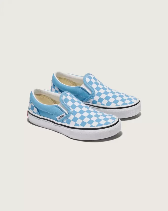 Zapato clásico sin cordones con diseño de cuadros para niños pequeños