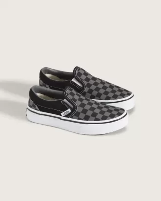 Zapato clásico sin cordones con diseño de cuadros para niños pequeños